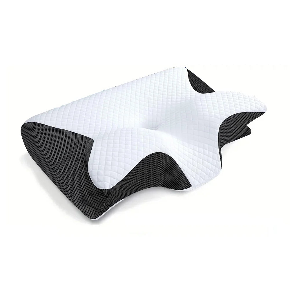 Ergonomic 2-in-1 Memory Foam Cervical Pillow for Neck Pain Relief - Contoured Orthopedic Support Pillow