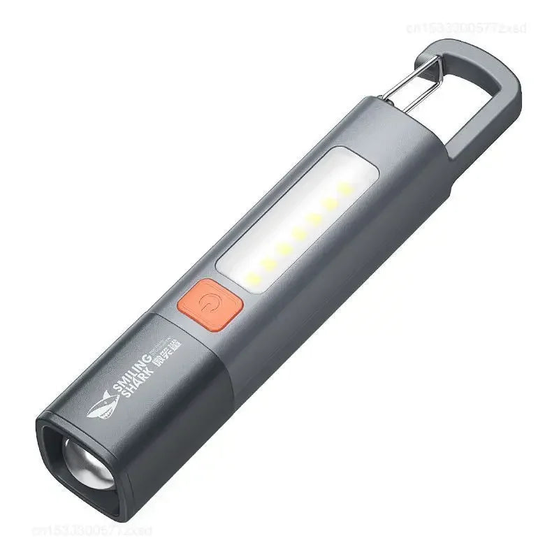 SMILING SHARK High-Performance Outdoor Flashlight with Adjustable Focus and Side Floodlight - Ultra Bright Mini Lamp